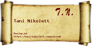 Tani Nikolett névjegykártya